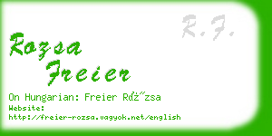 rozsa freier business card